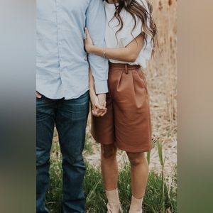 Aritzia wilfred brown leather shorts. Obsessed with these!Just don’t fit anymore